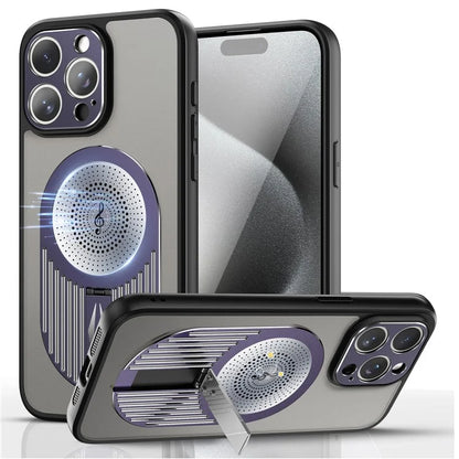 For iPhone 16 Pro Case Kickstand Silicone+PC Phone Cover Graphene Heat Dissipation