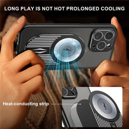 For iPhone 16 Pro Max Case Kickstand Silicone+PC Phone Cover Graphene Heat Dissipation