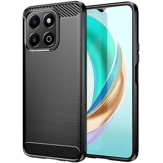 For Honor X6b 4G Case Carbon Fiber Texture TPU Brushed Phone Cover