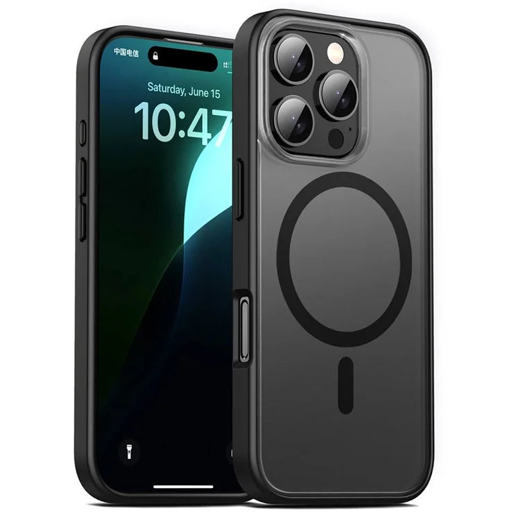 For iPhone 16 Pro Max Case Matte PC+TPU Phone Cover Compatible with MagSafe