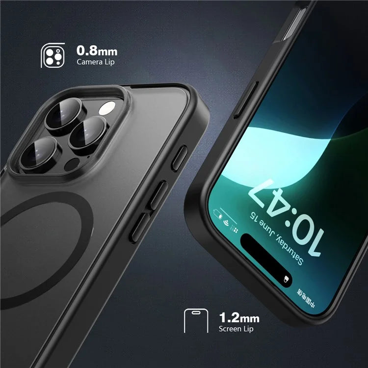 For iPhone 16 Pro Max Case Matte PC+TPU Phone Cover Compatible with MagSafe
