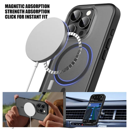 For iPhone 16 Pro Max Case Matte PC+TPU Phone Cover Compatible with MagSafe