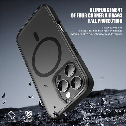 For iPhone 16 Pro Max Case Matte PC+TPU Phone Cover Compatible with MagSafe