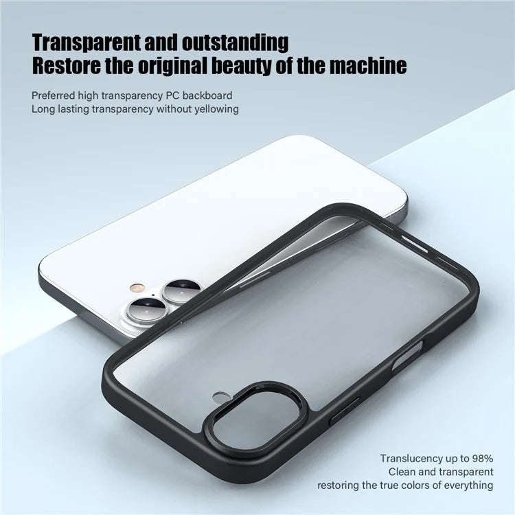 For iPhone 16 Case Shockproof Slim Hard PC+Soft TPU Phone Cover