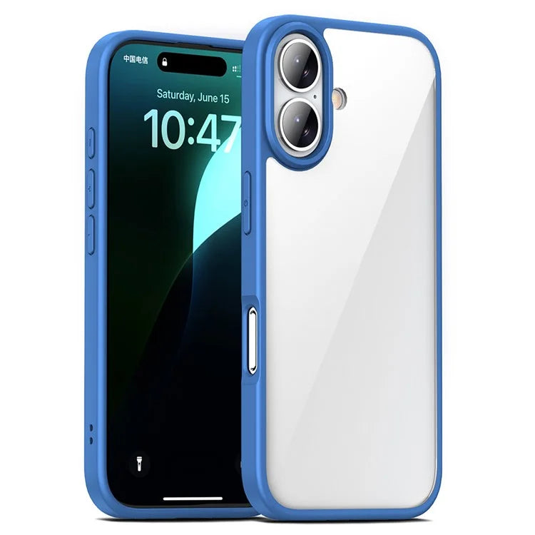For iPhone 16 Case Shockproof Slim Hard PC+Soft TPU Phone Cover