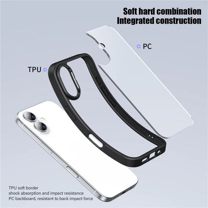 For iPhone 16 Case Shockproof Slim Hard PC+Soft TPU Phone Cover