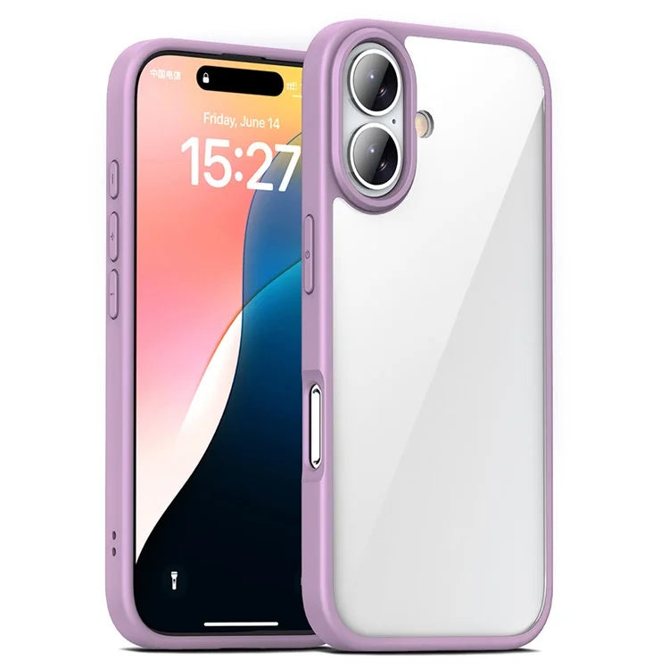 For iPhone 16 Case Shockproof Slim Hard PC+Soft TPU Phone Cover