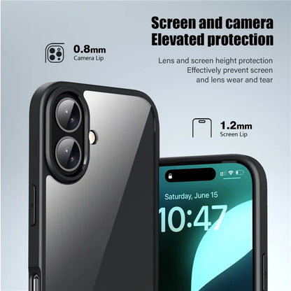 For iPhone 16 Case Shockproof Slim Hard PC+Soft TPU Phone Cover