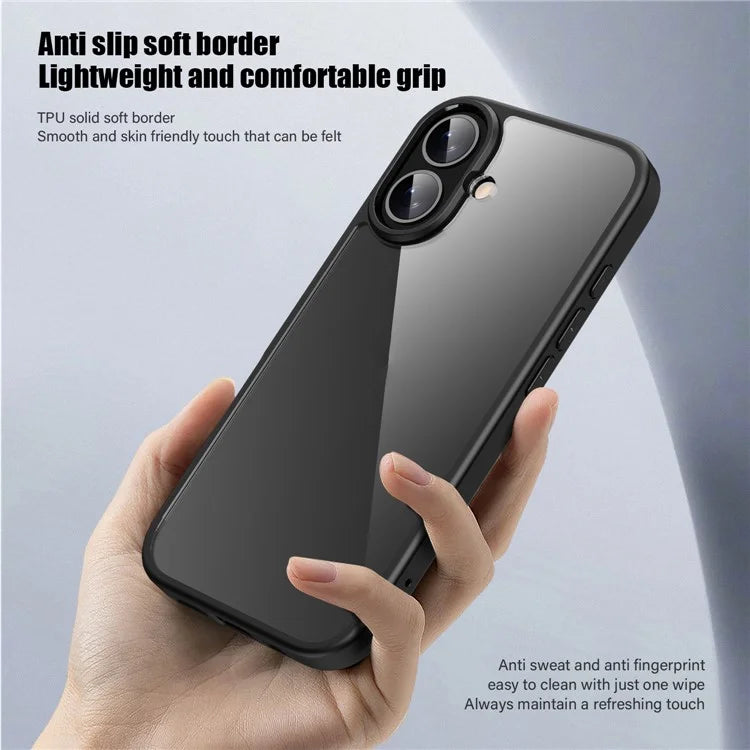 For iPhone 16 Case Shockproof Slim Hard PC+Soft TPU Phone Cover