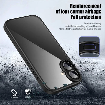 For iPhone 16 Case Shockproof Slim Hard PC+Soft TPU Phone Cover