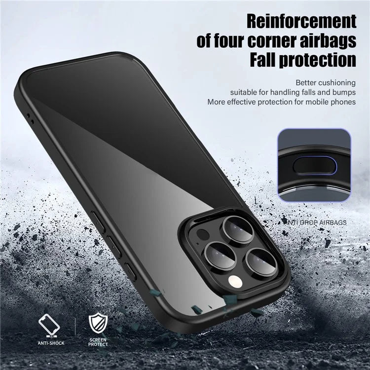 For iPhone 16 Pro Case Shockproof Slim Hard PC+Soft TPU Phone Cover