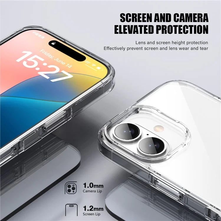 Aurora Series For iPhone 16 Plus Case TPU+PC Crystal Clear Back Cover