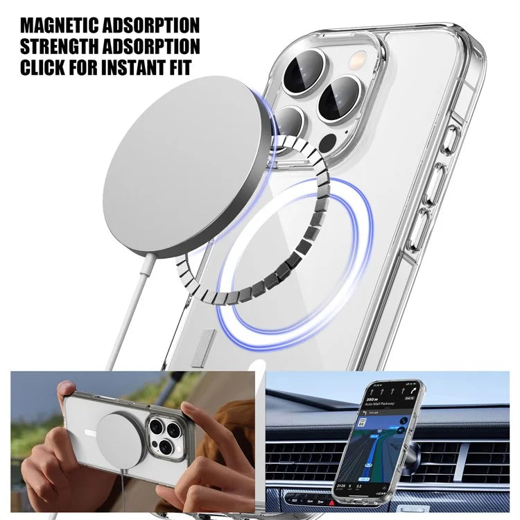 Aurora Series For iPhone 16 Pro Case Compatible with MagSafe TPU+PC Crystal Clear Back Cover