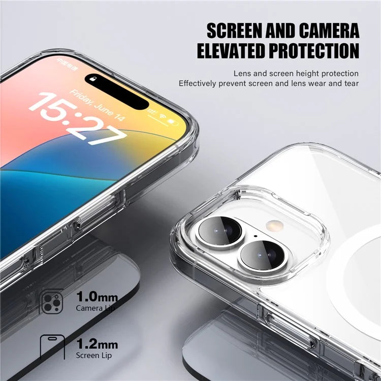 Aurora Series For iPhone 16 Plus Case Compatible with MagSafe TPU+PC Crystal Clear Back Cover