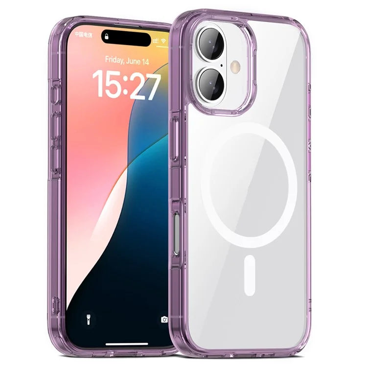 Aurora Series For iPhone 16 Case Compatible with MagSafe TPU+PC Crystal Clear Back Cover