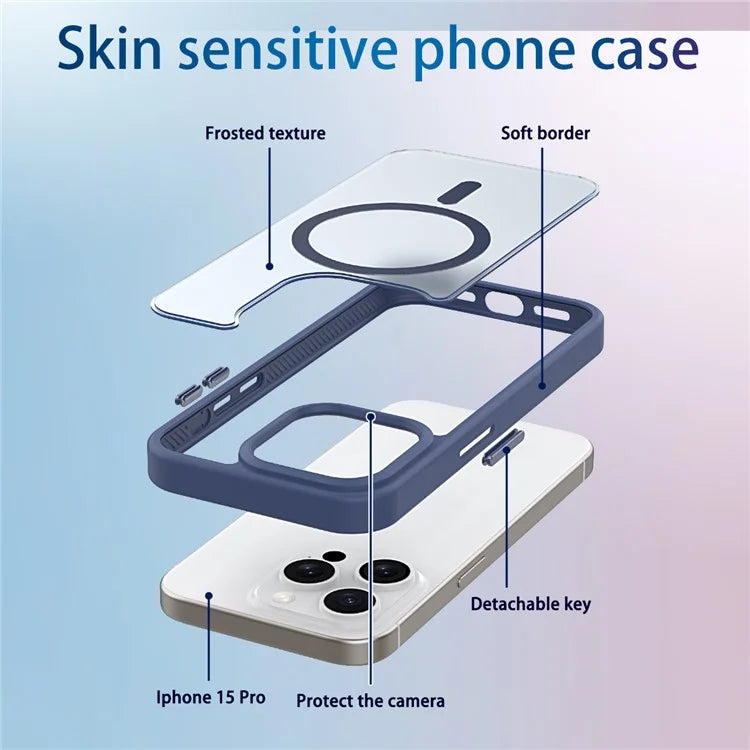 For iPhone 16 Pro Case Compatible with MagSafe Skin-Touch TPU+PC Matte Phone Cover