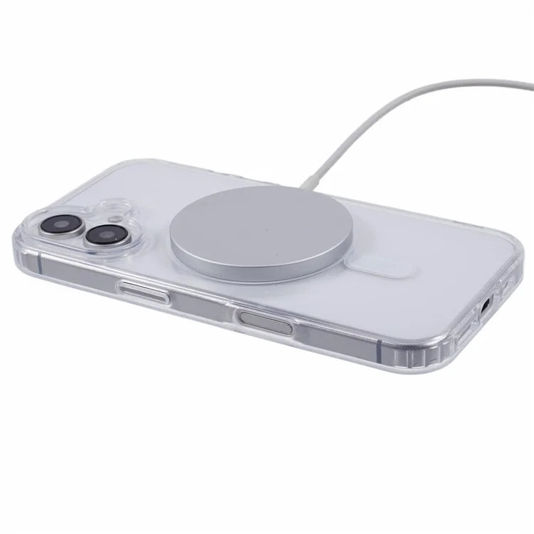 For iPhone 16 Plus Clear Case Acrylic+TPU Phone Cover Compatible with MagSafe