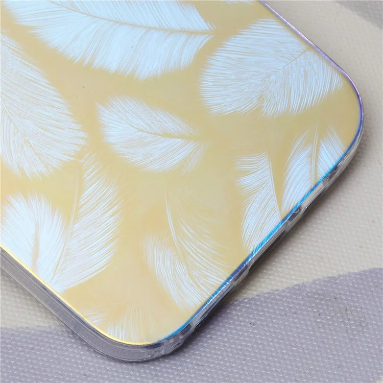 For iPhone 16 Plus Case Silicone+PC IMD Laser Texture Matte Phone Cover