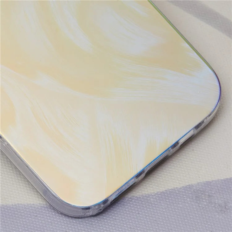 For iPhone 16 Plus Case Silicone+PC IMD Laser Texture Matte Phone Cover