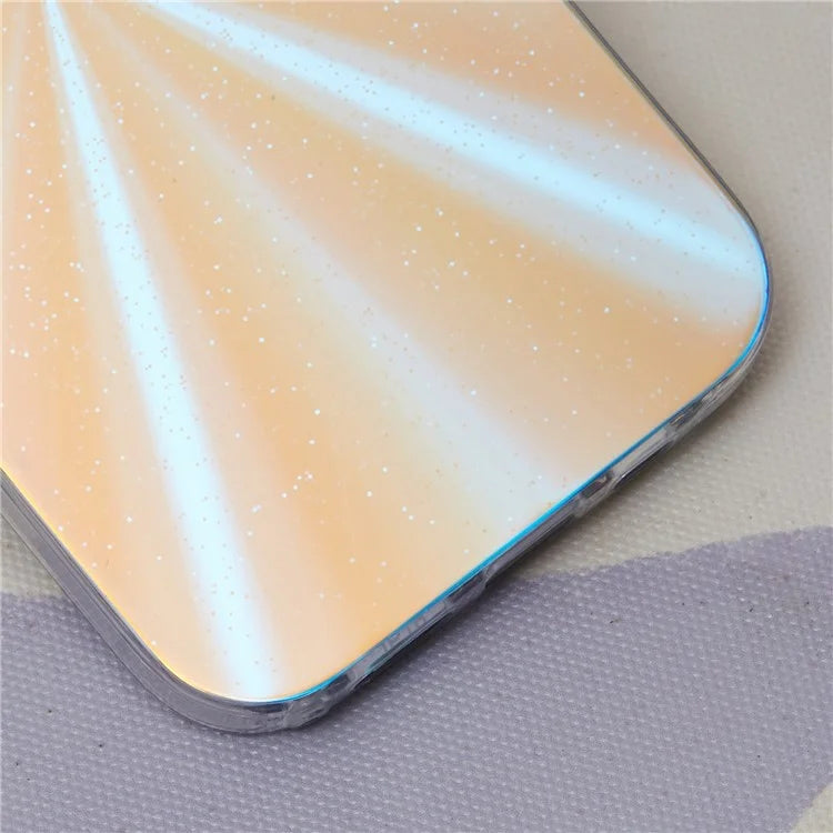 For iPhone 16 Plus Case Silicone+PC IMD Laser Texture Matte Phone Cover