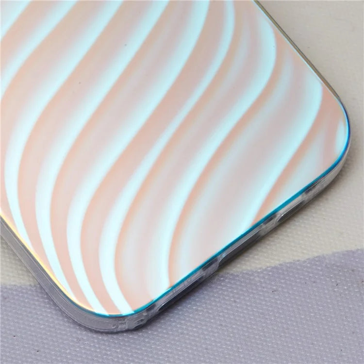For iPhone 16 Plus Case Silicone+PC IMD Laser Texture Matte Phone Cover