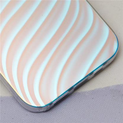 For iPhone 16 Plus Case Silicone+PC IMD Laser Texture Matte Phone Cover