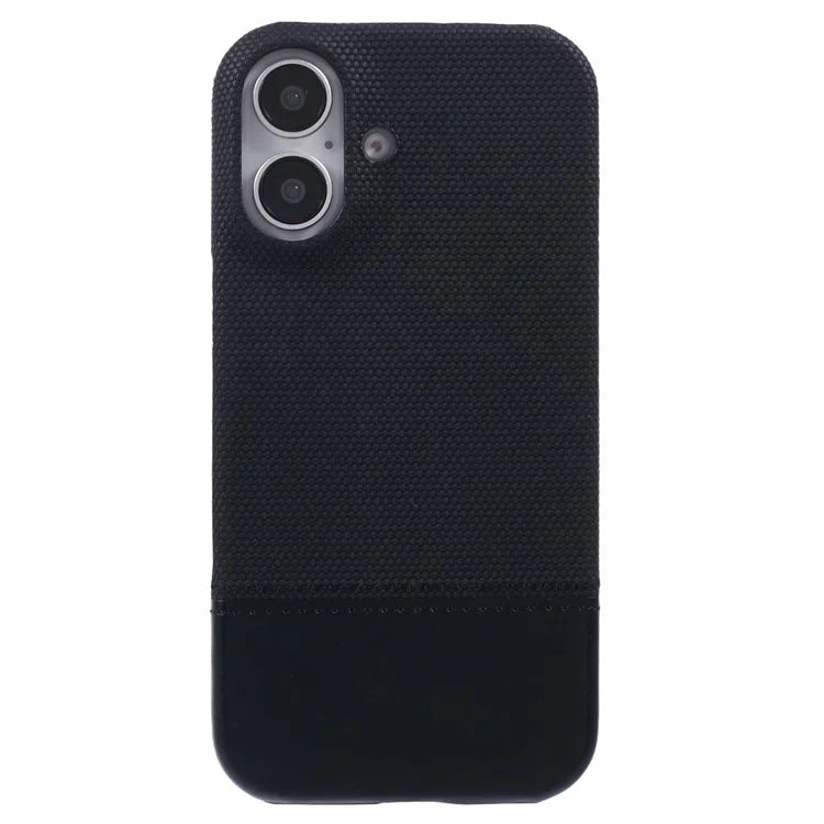 For iPhone 16 Plus Case PU Leather+PC Splicing Anti-Slip Phone Cover