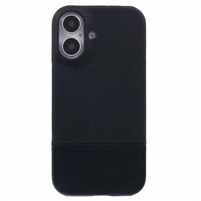 For iPhone 16 Plus Case PU Leather+PC Splicing Anti-Slip Phone Cover