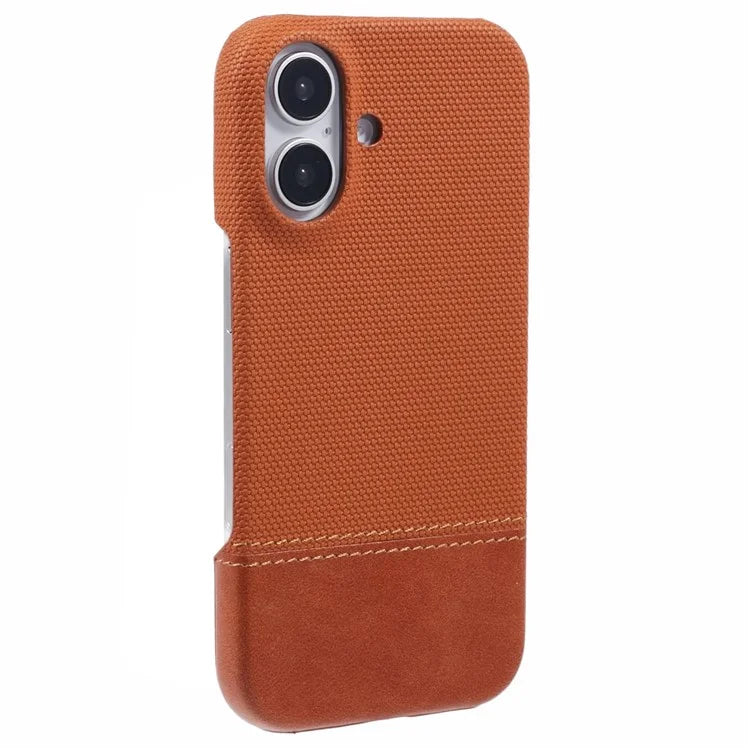 For iPhone 16 Plus Case PU Leather+PC Splicing Anti-Slip Phone Cover
