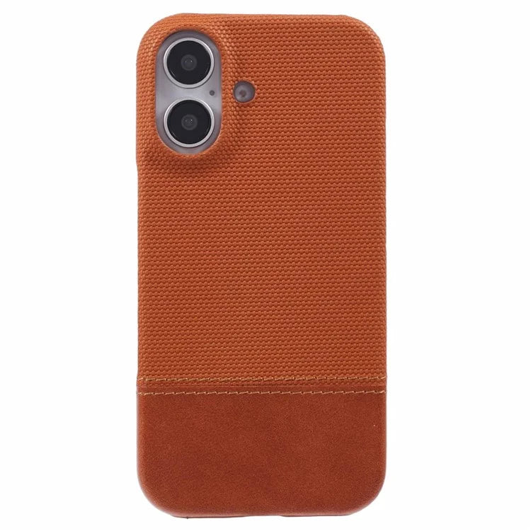 For iPhone 16 Plus Case PU Leather+PC Splicing Anti-Slip Phone Cover