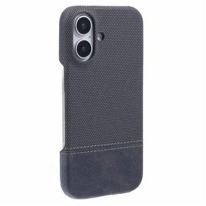 For iPhone 16 Plus Case PU Leather+PC Splicing Anti-Slip Phone Cover