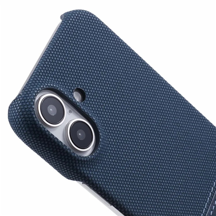 For iPhone 16 Plus Case PU Leather+PC Splicing Anti-Slip Phone Cover
