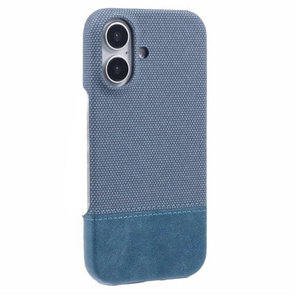 For iPhone 16 Plus Case PU Leather+PC Splicing Anti-Slip Phone Cover