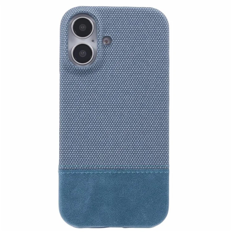 For iPhone 16 Plus Case PU Leather+PC Splicing Anti-Slip Phone Cover