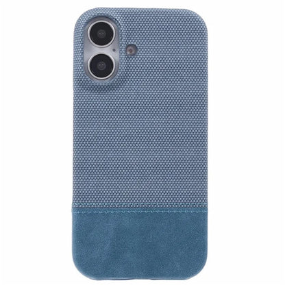 For iPhone 16 Plus Case PU Leather+PC Splicing Anti-Slip Phone Cover