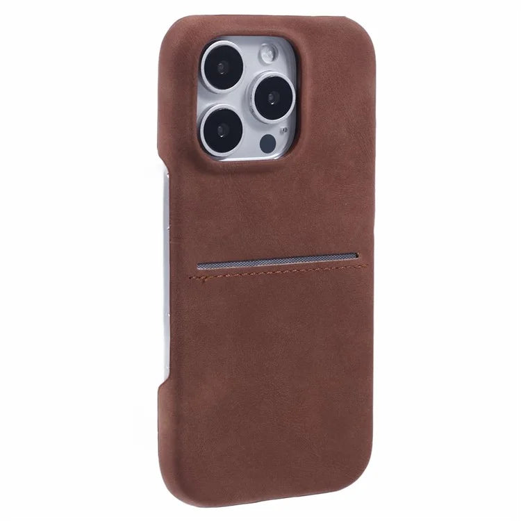 For iPhone 16 Pro Max Case Skin-Touch Leather+PC Phone Cover with Card Slot