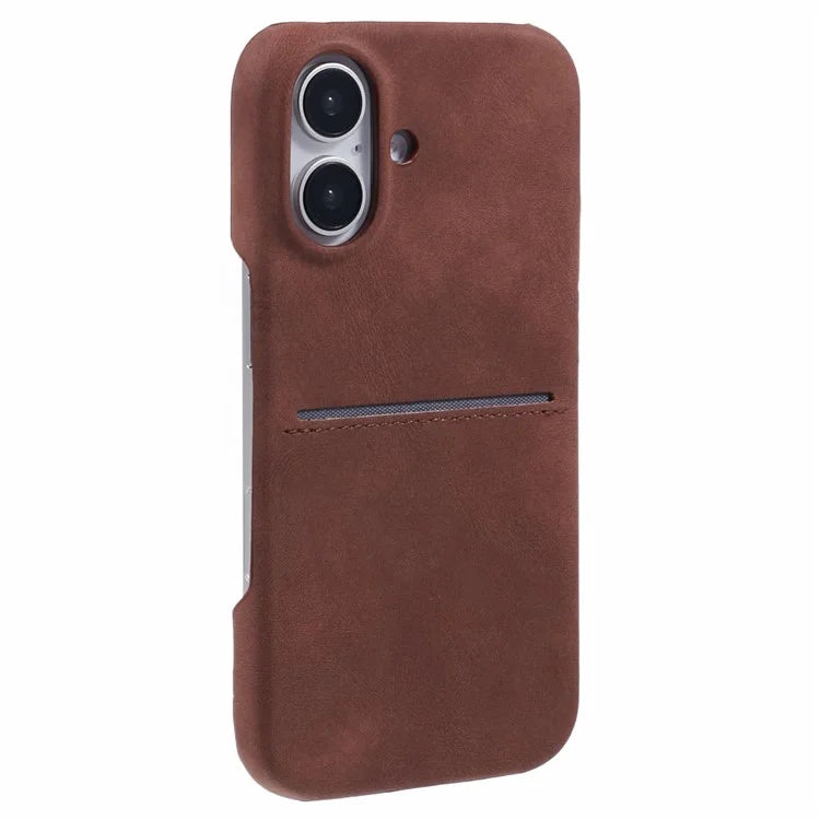 For iPhone 16 Plus Case Skin-Touch Leather+PC Phone Cover with Card Slot