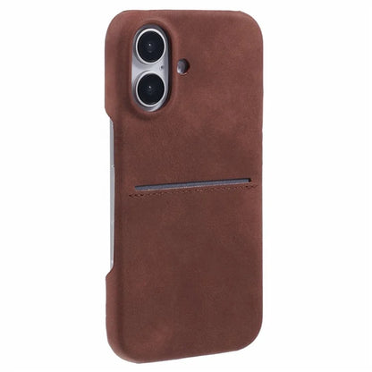 For iPhone 16 Plus Case Skin-Touch Leather+PC Phone Cover with Card Slot