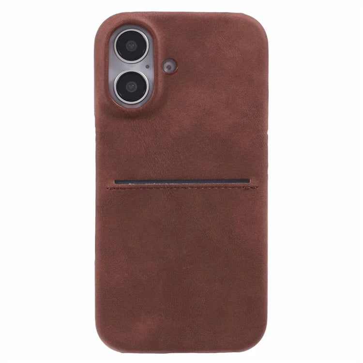 For iPhone 16 Plus Case Skin-Touch Leather+PC Phone Cover with Card Slot