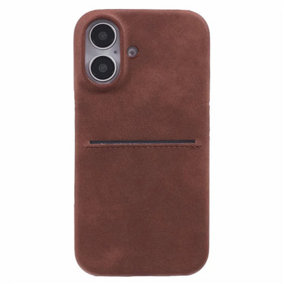 For iPhone 16 Plus Case Skin-Touch Leather+PC Phone Cover with Card Slot