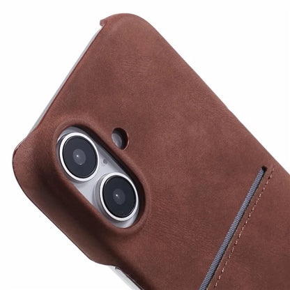 For iPhone 16 Plus Case Skin-Touch Leather+PC Phone Cover with Card Slot