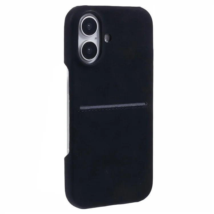 For iPhone 16 Plus Case Skin-Touch Leather+PC Phone Cover with Card Slot