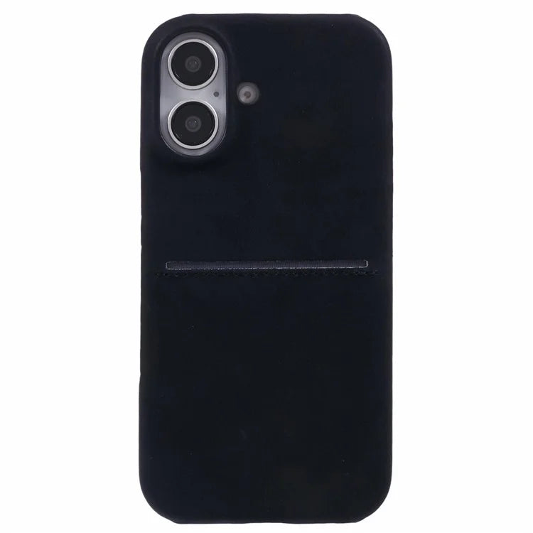 For iPhone 16 Plus Case Skin-Touch Leather+PC Phone Cover with Card Slot