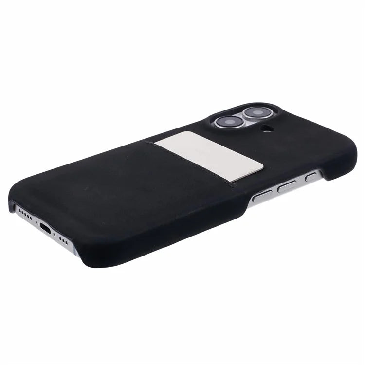For iPhone 16 Plus Case Skin-Touch Leather+PC Phone Cover with Card Slot