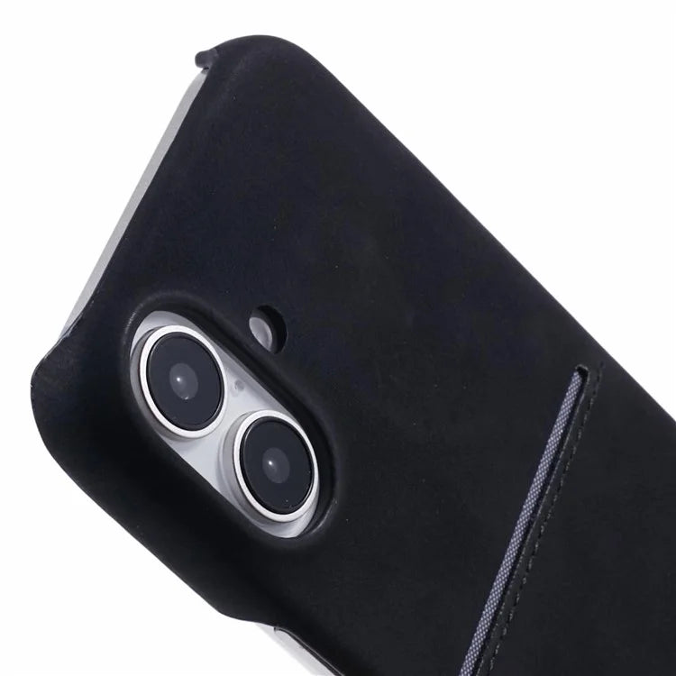 For iPhone 16 Plus Case Skin-Touch Leather+PC Phone Cover with Card Slot
