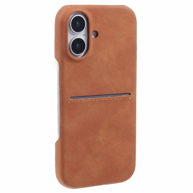 For iPhone 16 Plus Case Skin-Touch Leather+PC Phone Cover with Card Slot