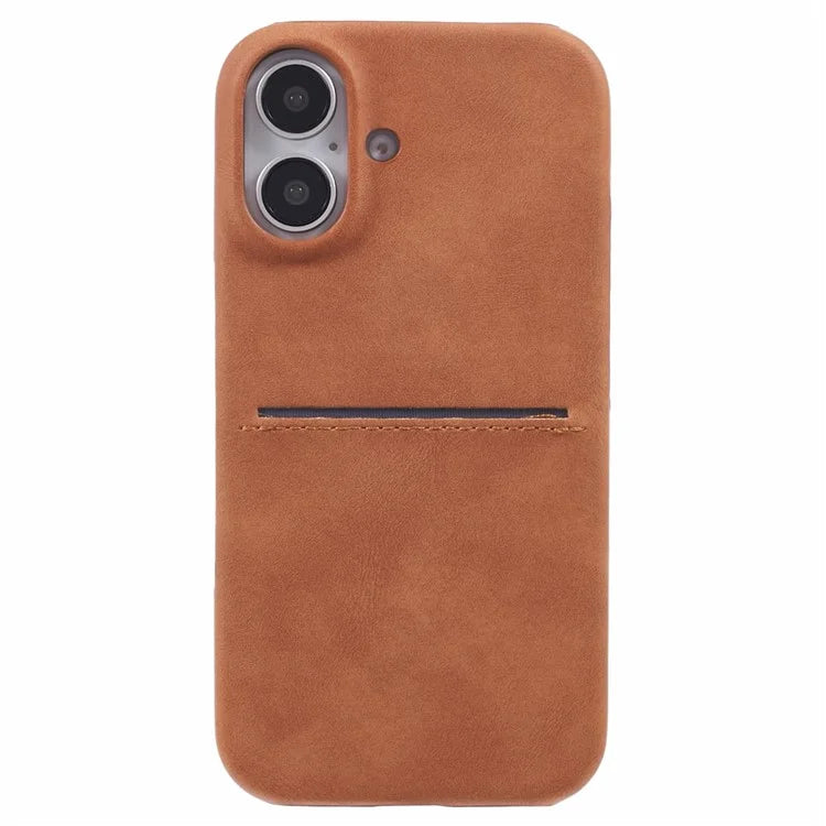 For iPhone 16 Plus Case Skin-Touch Leather+PC Phone Cover with Card Slot