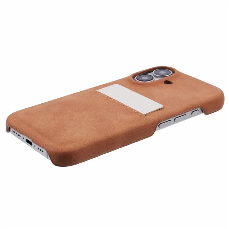 For iPhone 16 Plus Case Skin-Touch Leather+PC Phone Cover with Card Slot