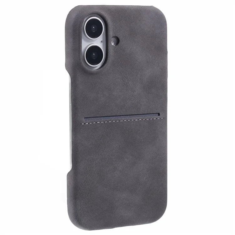 For iPhone 16 Plus Case Skin-Touch Leather+PC Phone Cover with Card Slot