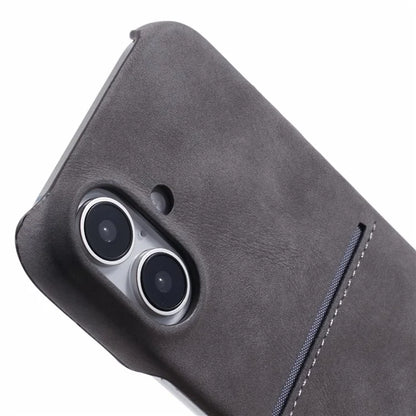 For iPhone 16 Plus Case Skin-Touch Leather+PC Phone Cover with Card Slot